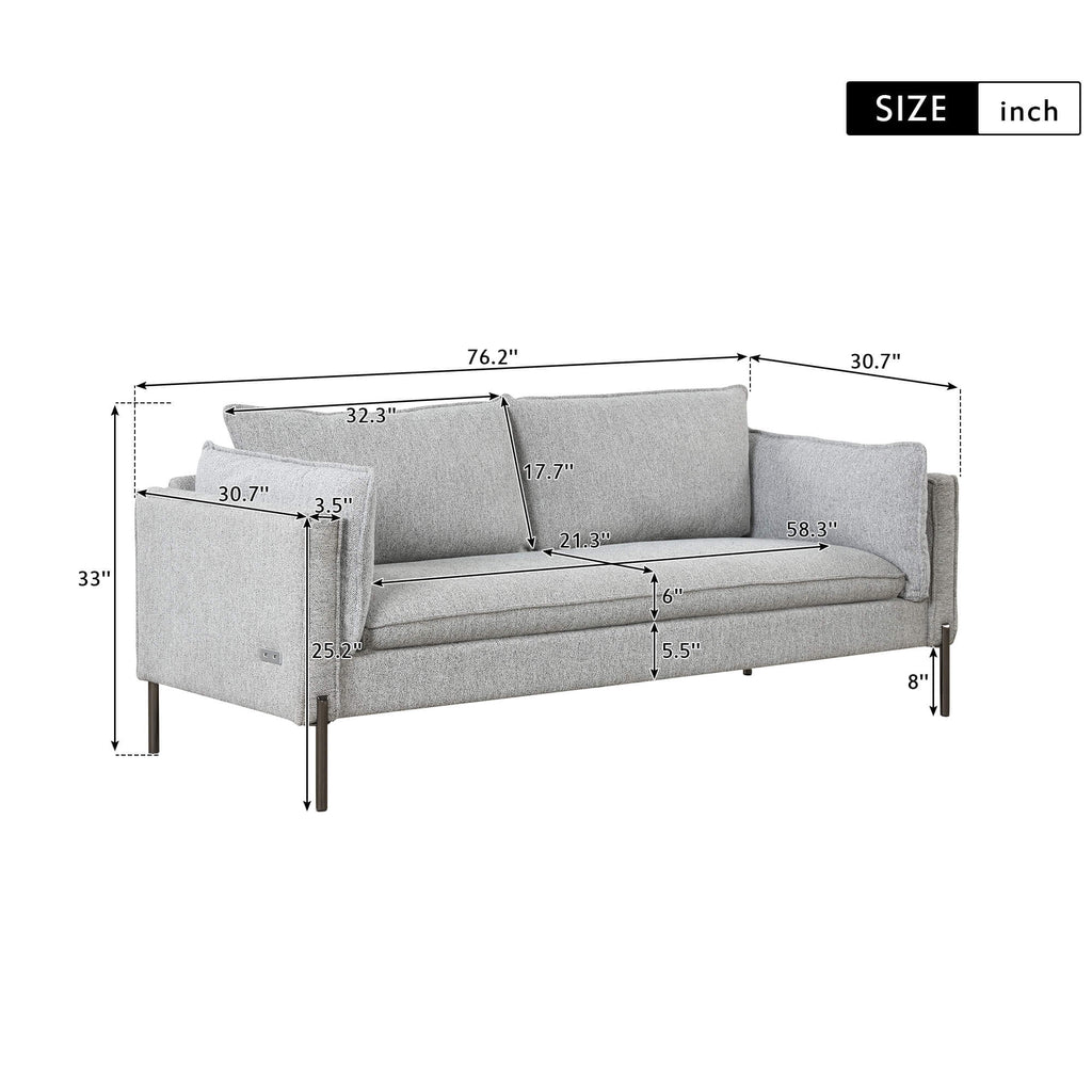 Gray (3 Seat Sofa)