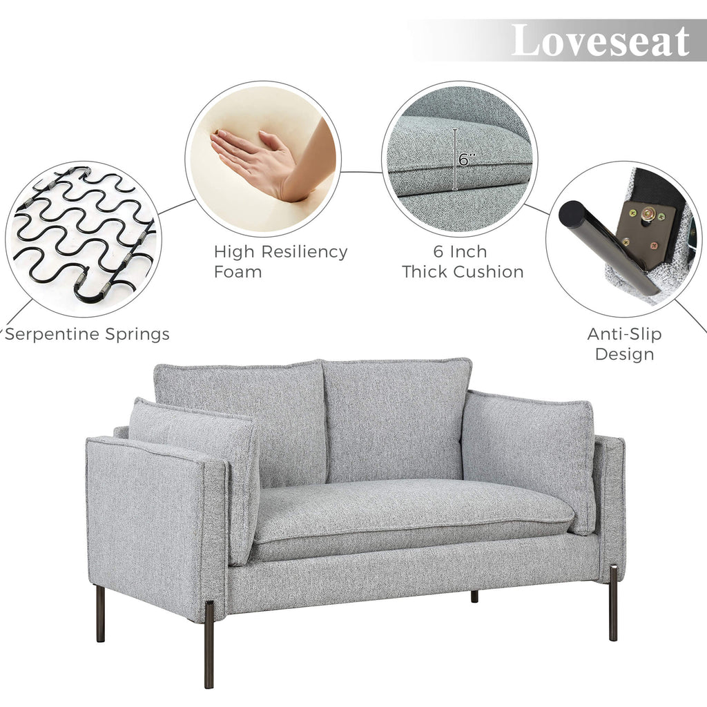 Gray (Loveseat + 3 Seat)