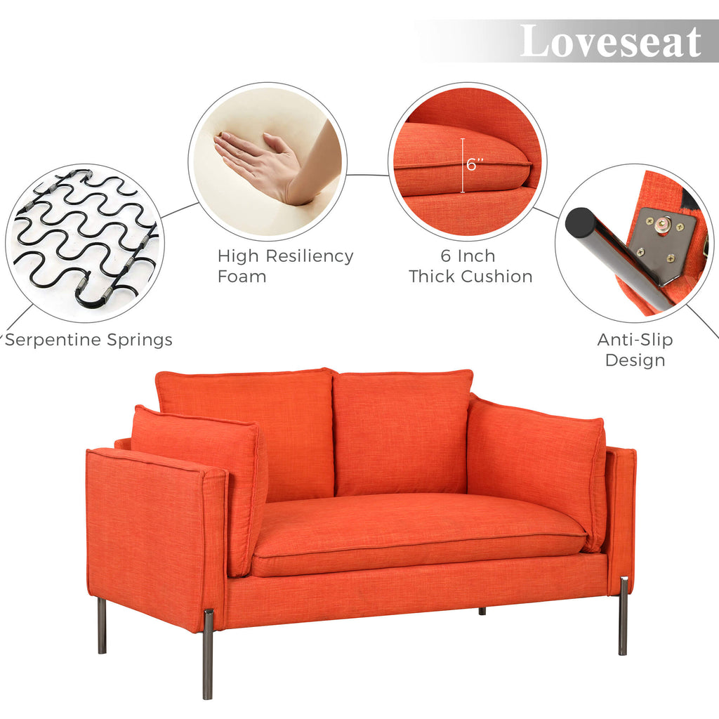 Orange (Loveseat + 3 Seat)