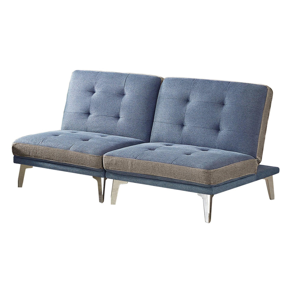 WIIS' IDEA™ 2 PCS Modular Sectional Convertible Sofa Bed - Blue.