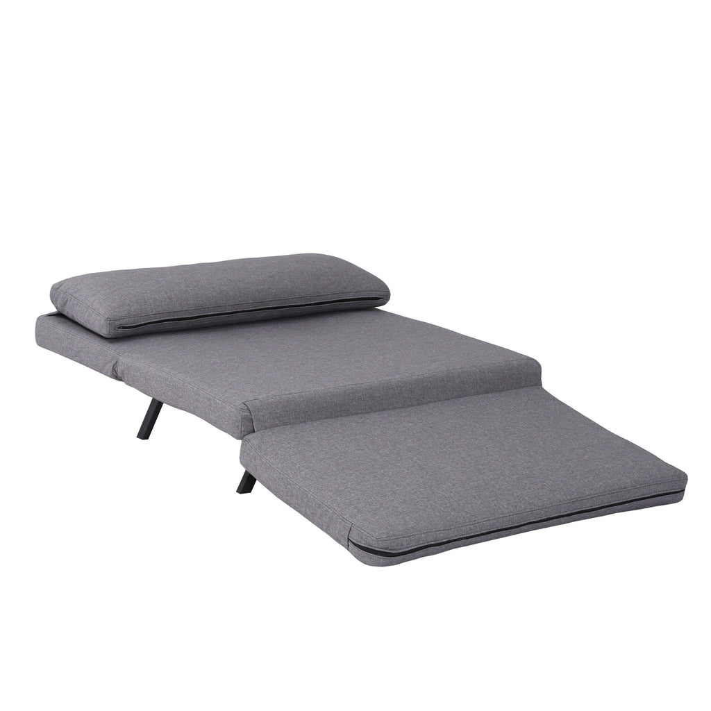 WIIS' IDEA™ 4 in 1 Mutifunctional Folding Ottoman Sleeper Sofa Bed With Adjustable Backrest - Light Grey