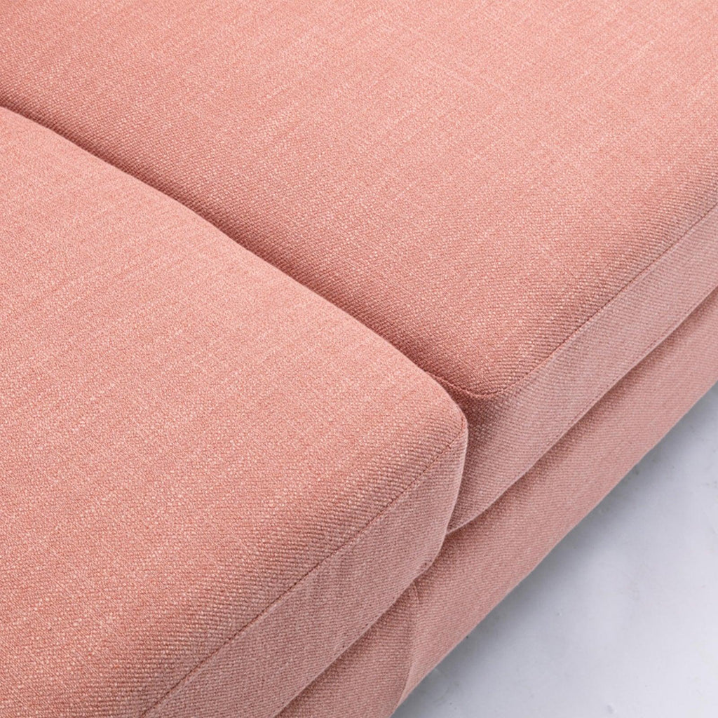 WIIS' IDEA™ Breathable Linen Fabric 3 Seaters Sofa With Wooden Base - Rose