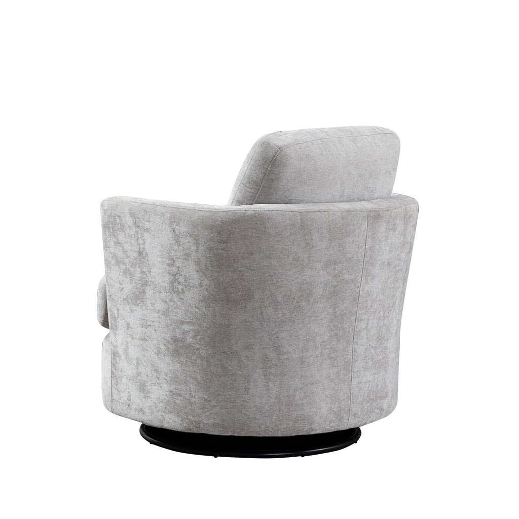 WIIS' IDEA™ Chenille Round Armchair Sofa  For Living Room - Light Grey