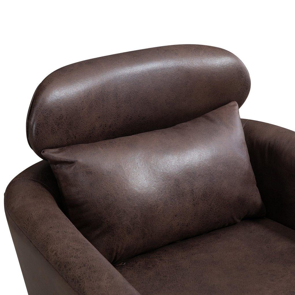 WIIS' IDEA™ Classical Accent Armchair With Black Metal Legs - Dark Brown