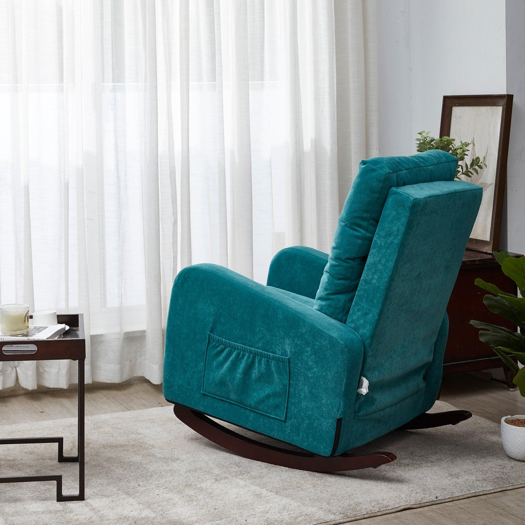 WIIS' IDEA™ Comfortable Fabric TV Armchair Sofa With High Back - Antique Green