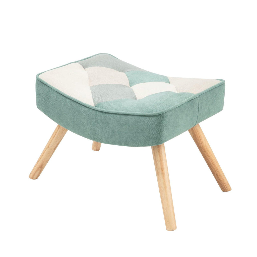 WIIS' IDEA™ Comfortable Side Armchair Sofa With Ottoman - Blue