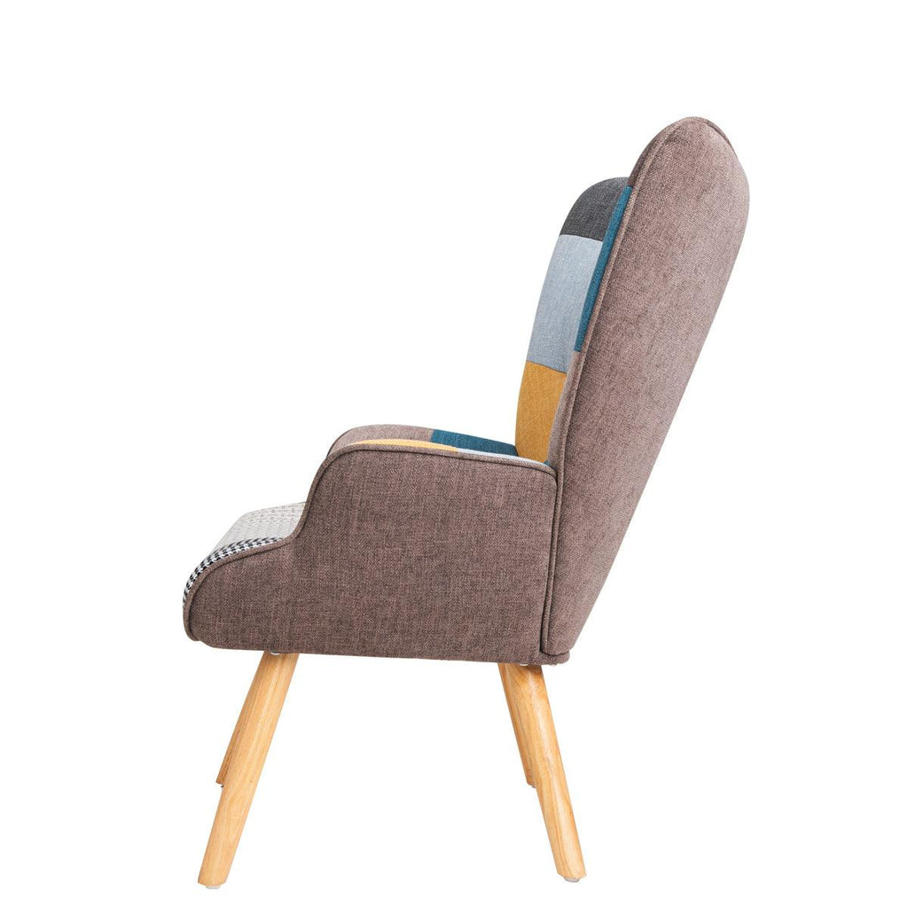 WIIS' IDEA™ Comfortable Side Armchair Sofa With Ottoman - Colorful
