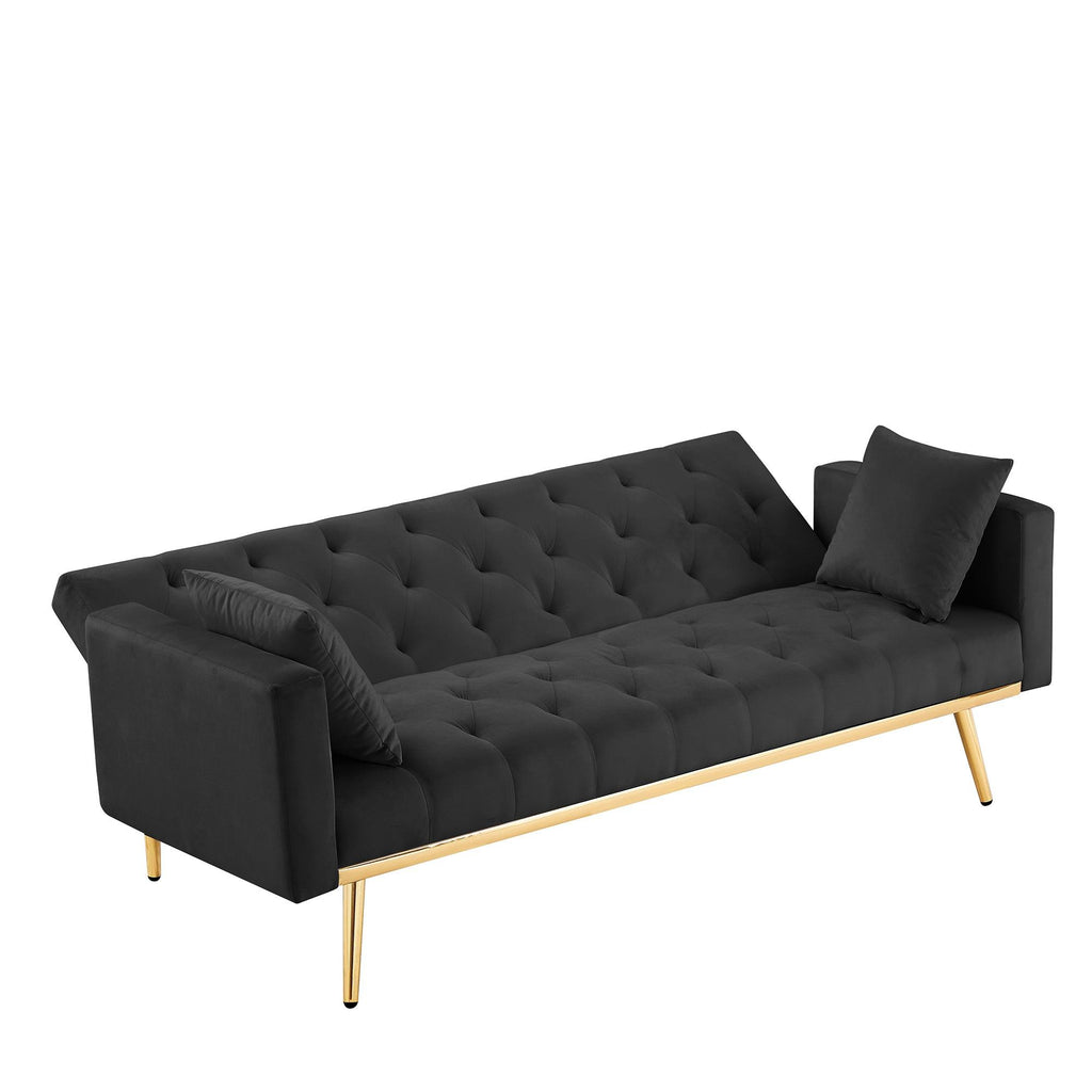 WIIS' IDEA™ Convertible Folding Futon Sofa Bed & Sleeper Sofa - Black