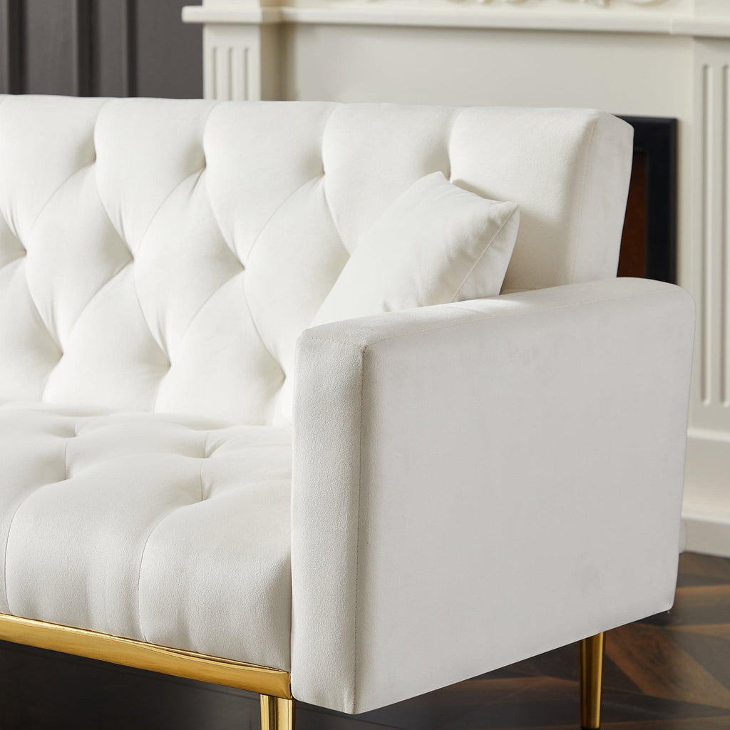 WIIS' IDEA™ Convertible Folding Futon Sofa Bed & Sleeper Sofa - White