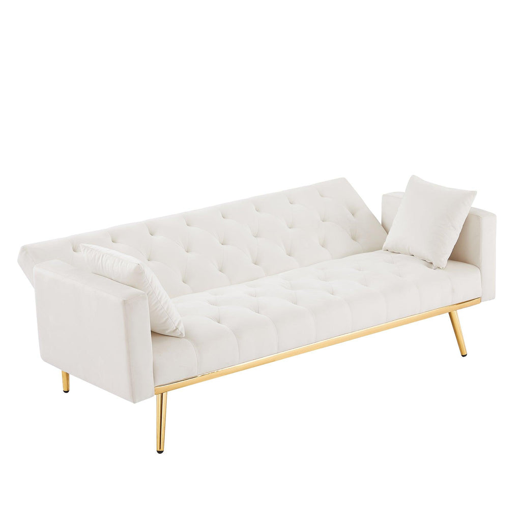 WIIS' IDEA™ Convertible Folding Futon Sofa Bed & Sleeper Sofa - White