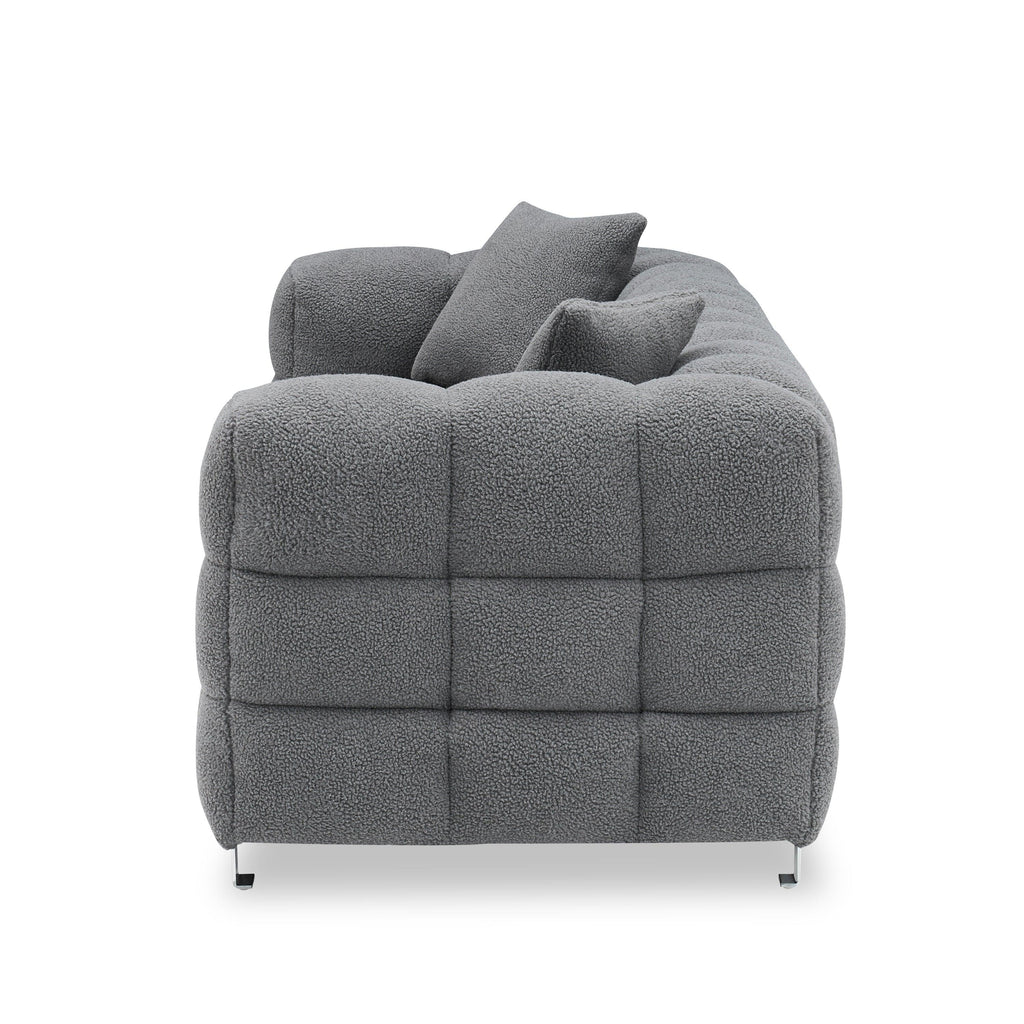 WIIS' IDEA™ Cotton Fleece Fabric Tuxedo Sofa - Grey