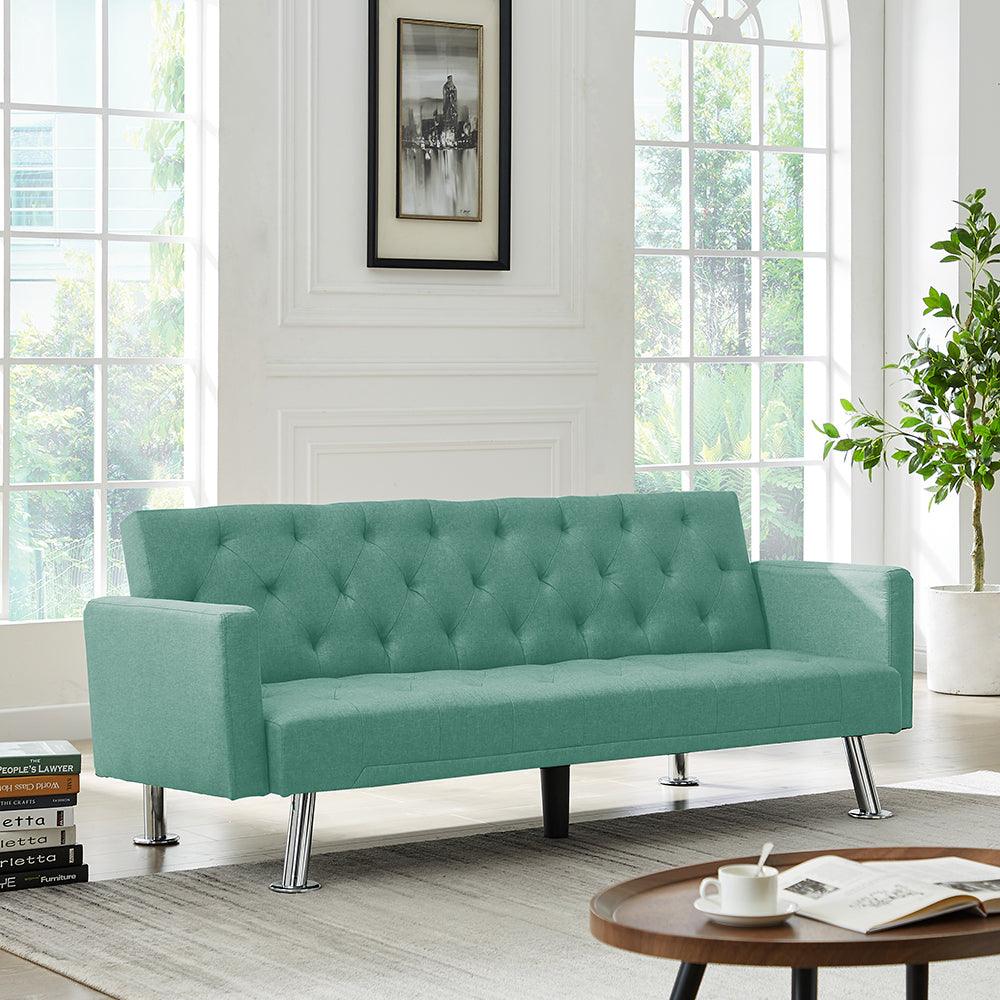WIIS' IDEA™ Fabric Convertible Folding Sleeper Sofa For Living Room - Green