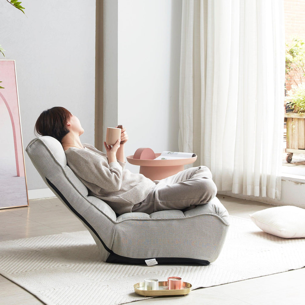 WIIS' IDEA™ Folding Floor Sofa Chair With 3 Adjustment Functions - Grey