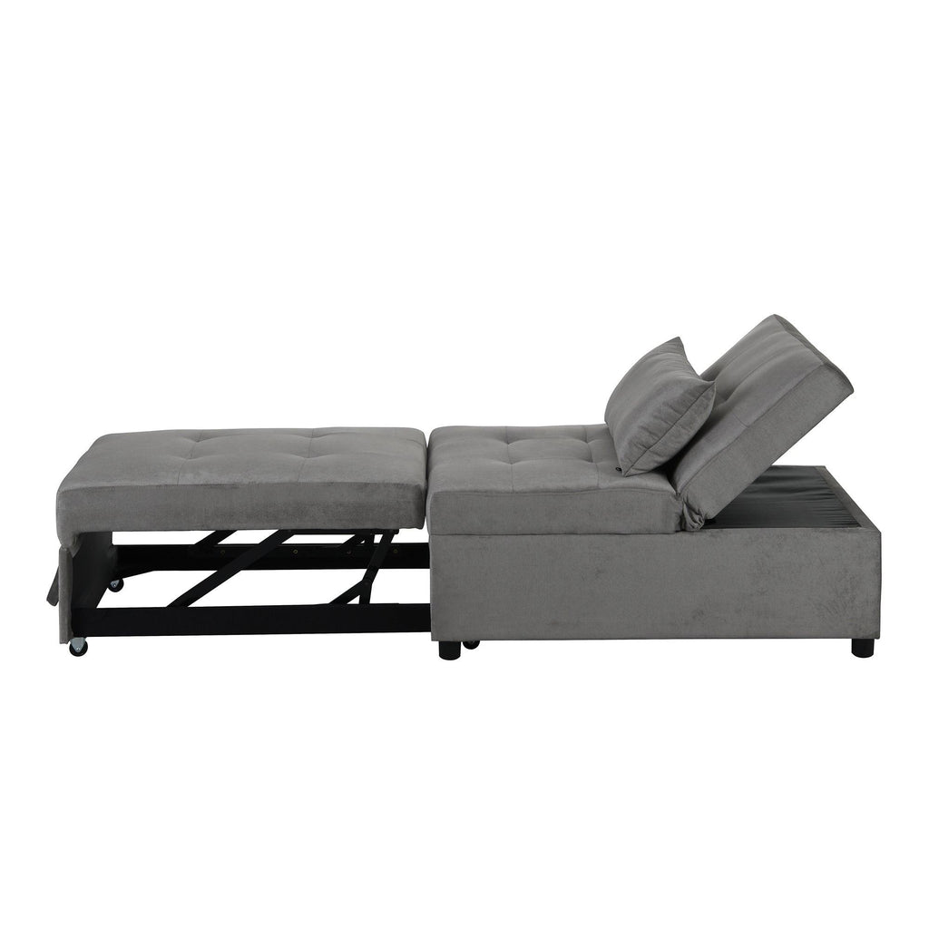 WIIS' IDEA™ Folding Ottoman Sofa Bed - Grey