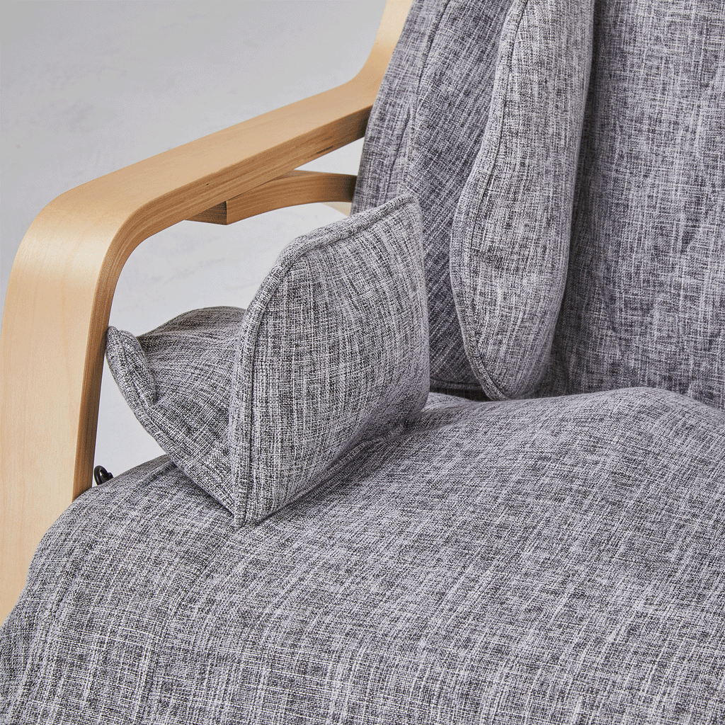WIIS' IDEA™ Full Massage Function Relax Rocking Armchair With Cotton Fabric Cushion - Grey