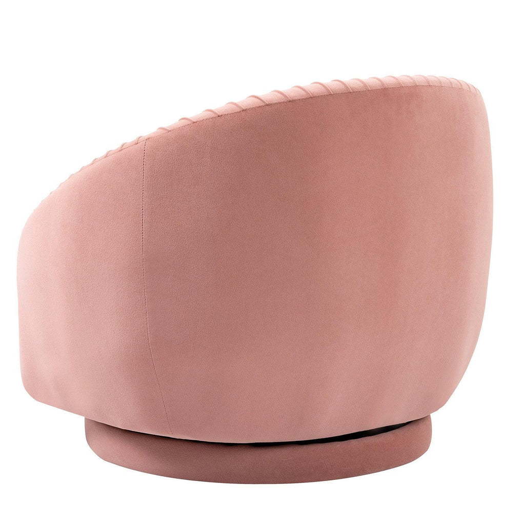 WIIS' IDEA™ Home Velvet Barrel Armchair Sofa - Pink