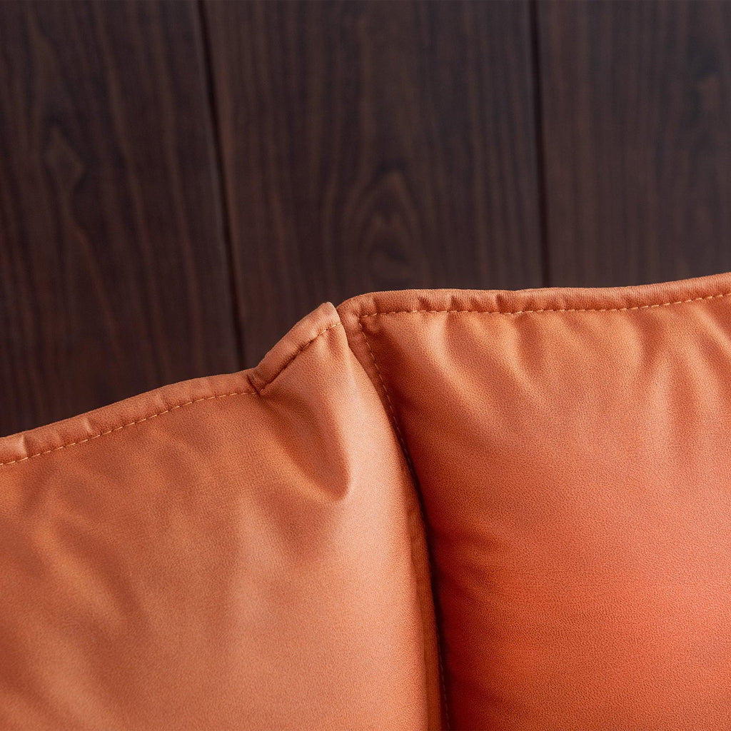L-shaped Corner Sectional Technical Leather Sofa - Orange