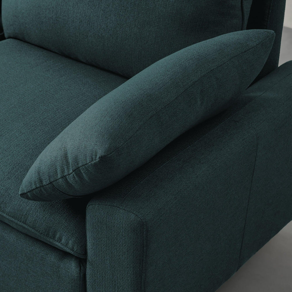 WIIS' IDEA™ L-Shaped Linen Fabric Sectional Sofa With Right Chaise - Emerald - WIIS' IDEA™ | Original Furniture Online Store