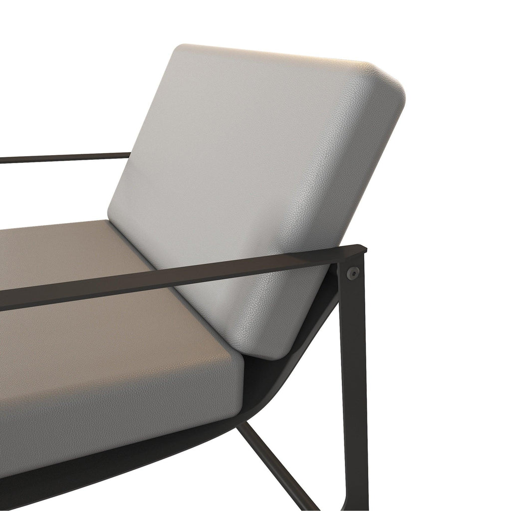 WIIS' IDEA™ Leather Armchair Sofa With 105 Degree Slant Padded Backrest - Grey