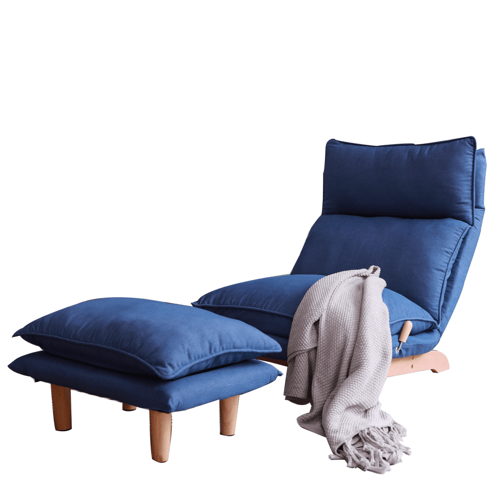 WIIS' IDEA™ Leisure Foldable Reclining Sofa Chair - Dark Blue