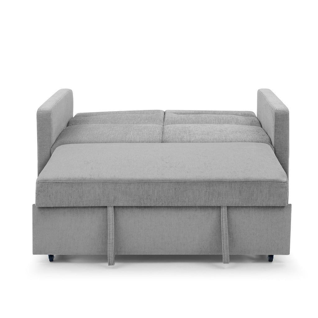 WIIS' IDEA™ Loveseat Sofa Bed With Pull-out Bed And Adjsutable Back - Grey