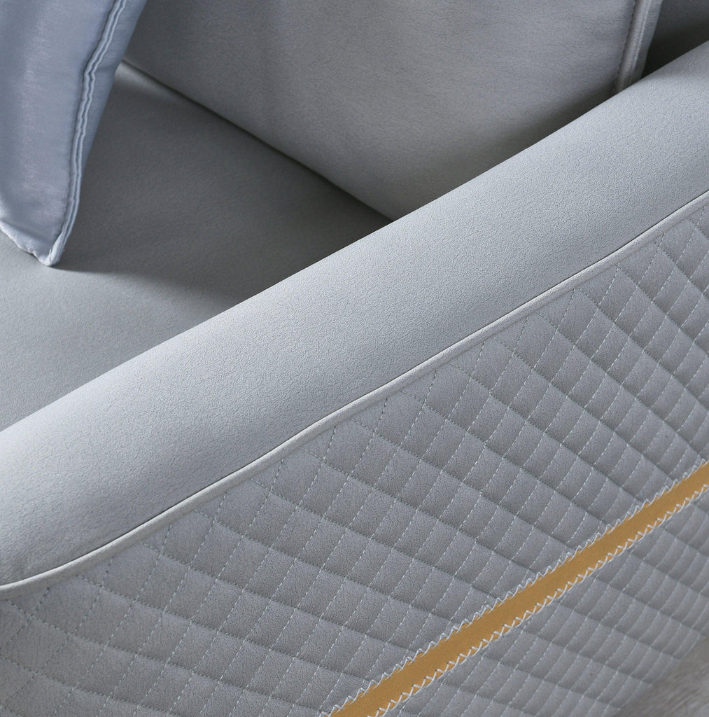 WIIS' IDEA™ Mid-Century Modern Loveseat Sofa With 2 Pillows - Light Grey