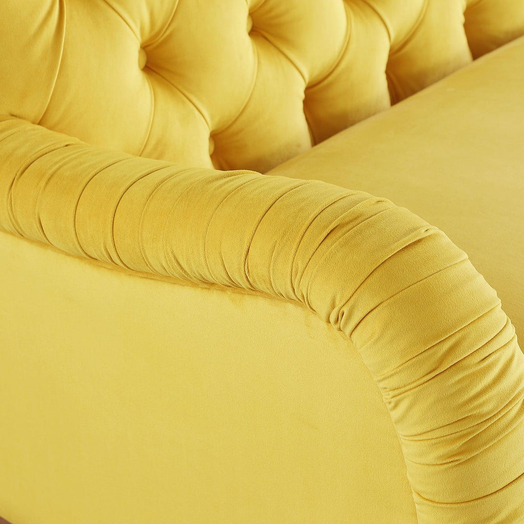 WIIS' IDEA™ Modern 3 Seater Chesterfield Sofa - Yellow