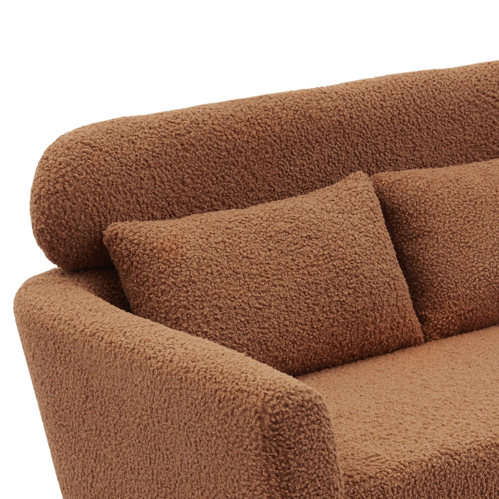 WIIS' IDEA™ Modern Boucle Loveseat Sofa - Brown