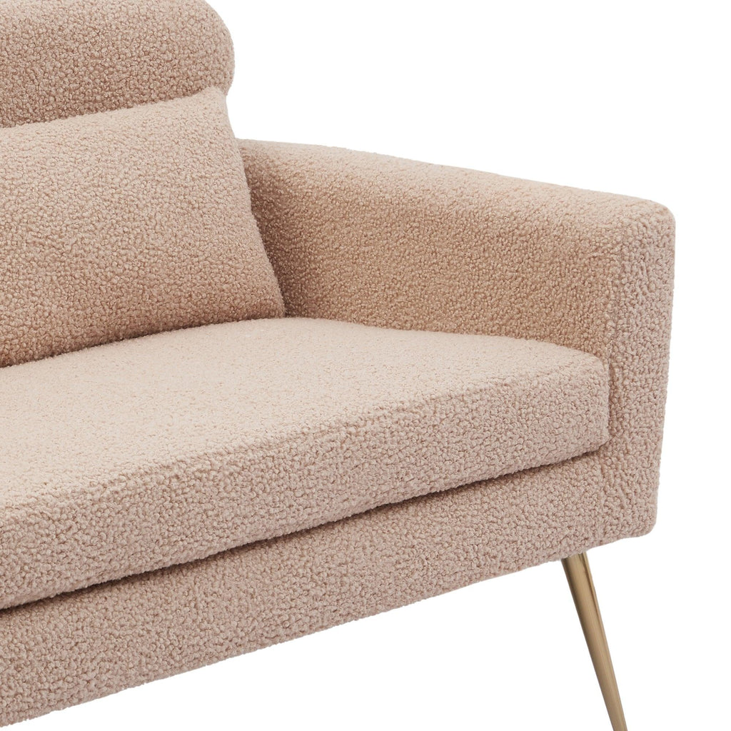 WIIS' IDEA™ Modern Boucle Loveseat Sofa - Light Camel