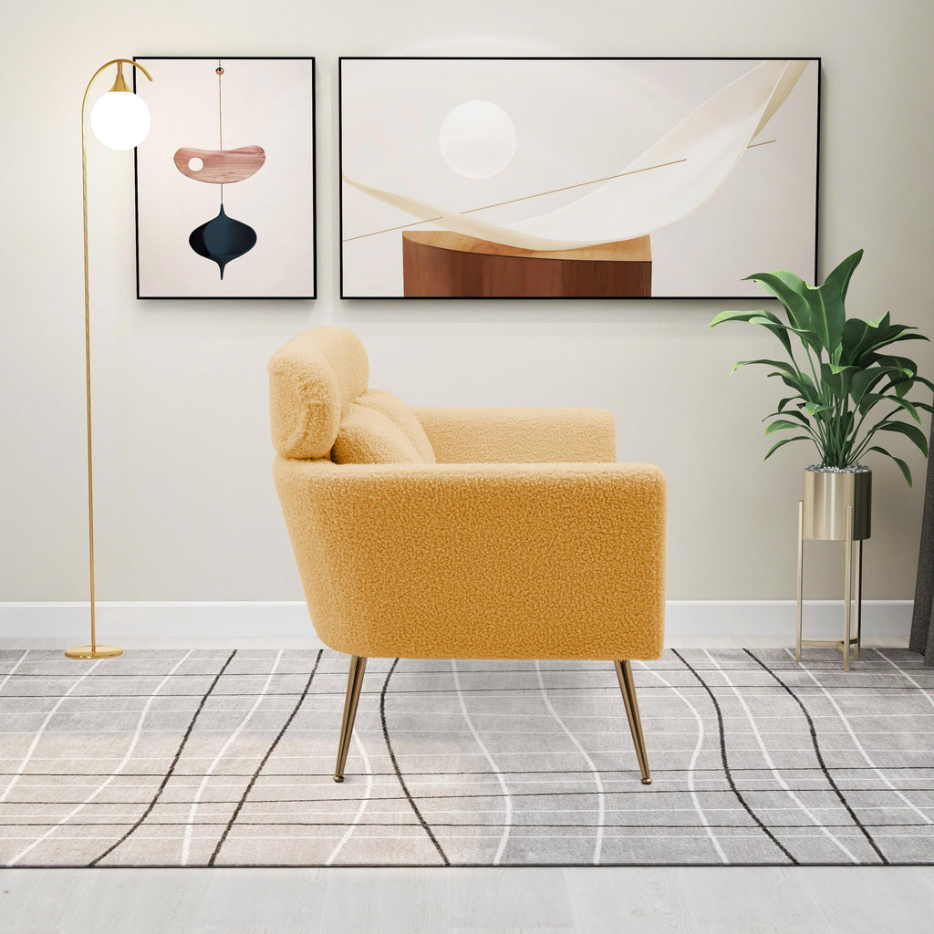 WIIS' IDEA™ Modern Boucle Loveseat Sofa - Yellow
