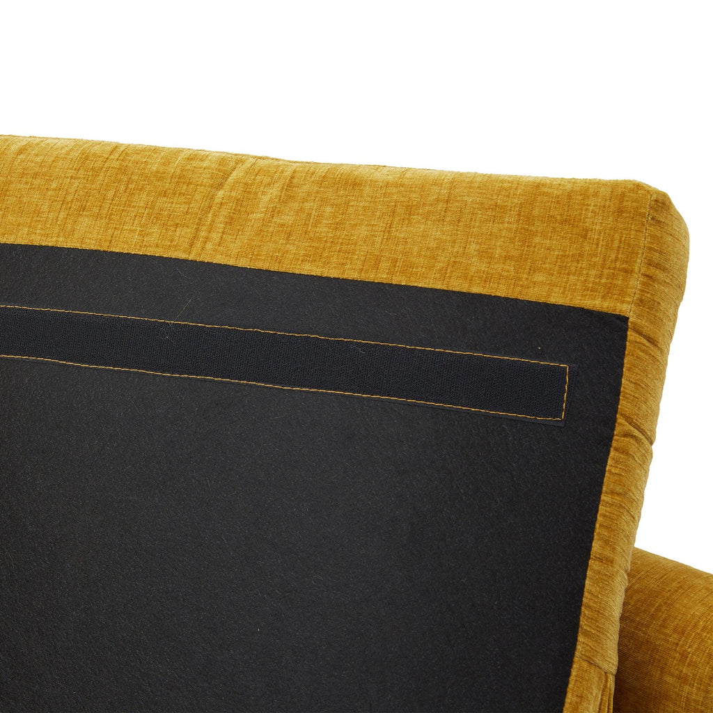 WIIS' IDEA™ Modern Chenille Loveseat Sofa With Gold Metal Legs - Mustard