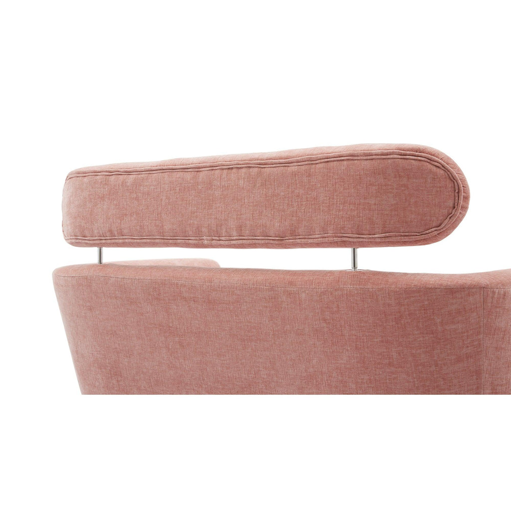 WIIS' IDEA™ Modern Chenille Loveseat Sofa With Gold Metal Legs - Pink