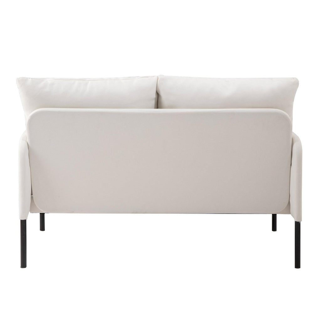 WIIS' IDEA™ Modern Design Fabric Loveseat Sofa Couch With Metal Legs - Beige