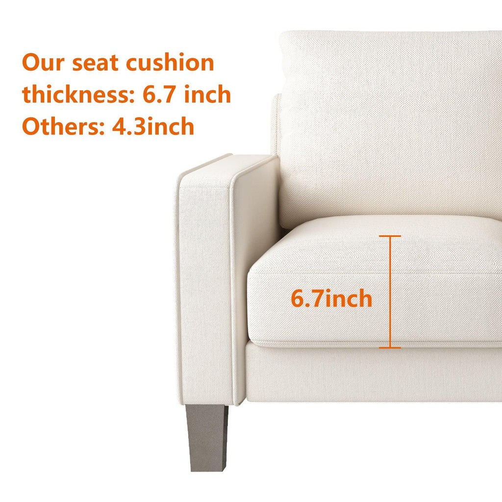 WIIS' IDEA™ Modern Fabric 3 Seaters Sofa For Living Room - Beige