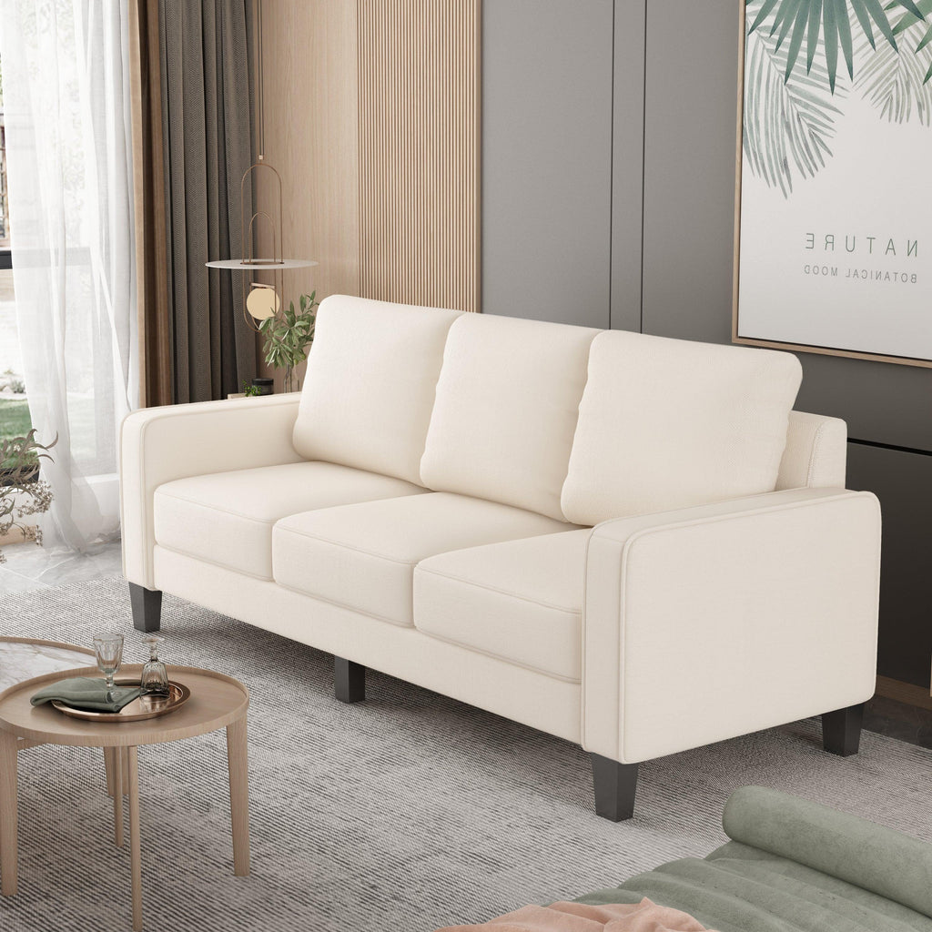 WIIS' IDEA™ Modern Fabric 3 Seaters Sofa For Living Room - Beige