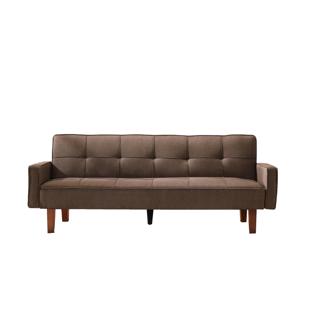 WIIS' IDEA™ Modern Linen Sofa Bed For Living Room - Brown