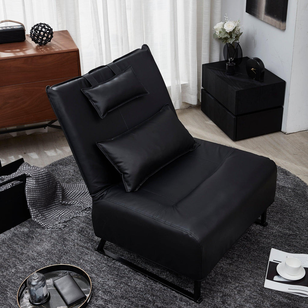 WIIS' IDEA™ Modern  Recliner Comfortable Leather Leisure Sofa - Black