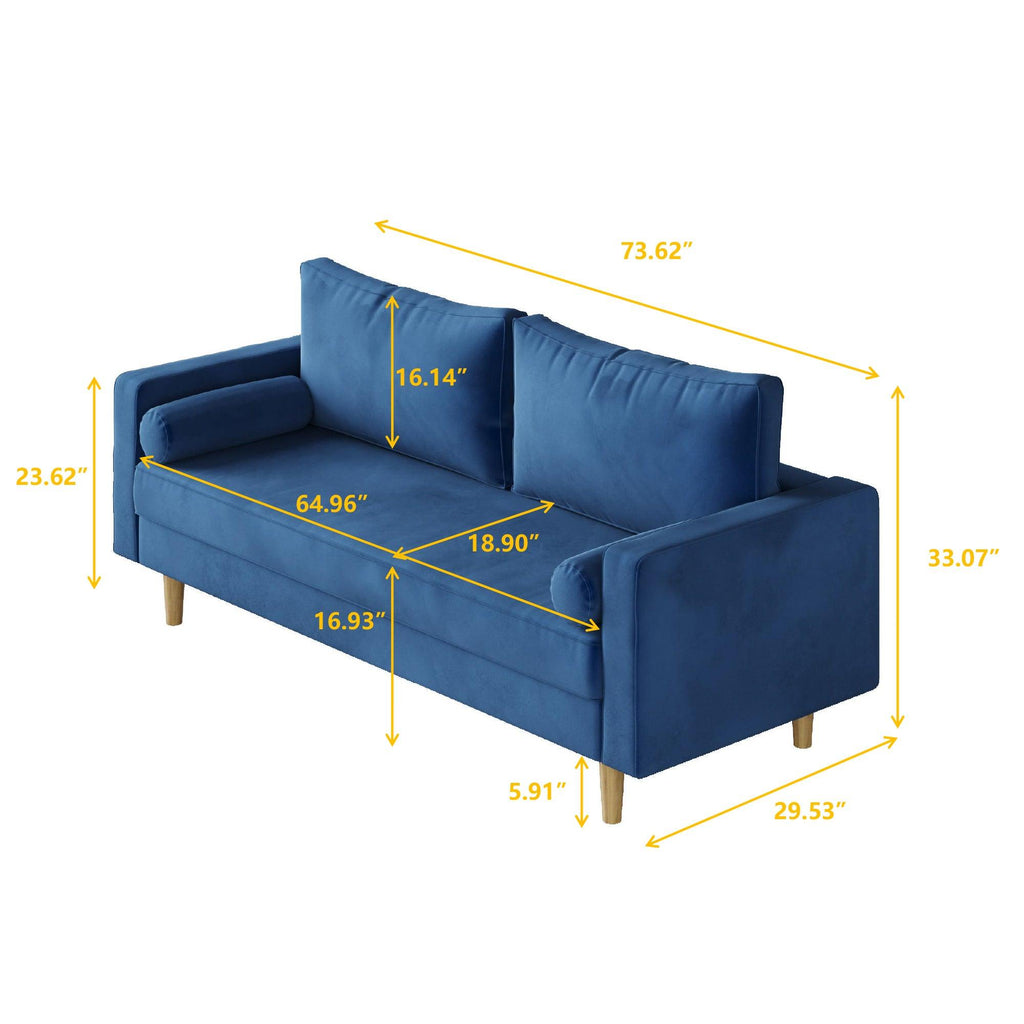 WIIS' IDEA™ Modern Velvet Loveseat Sofa - Blue