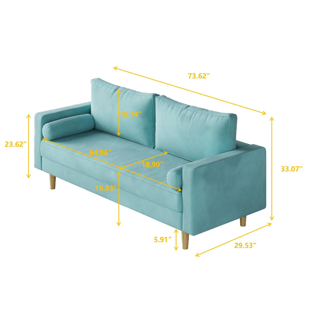 WIIS' IDEA™ Modern Velvet Loveseat Sofa - Green