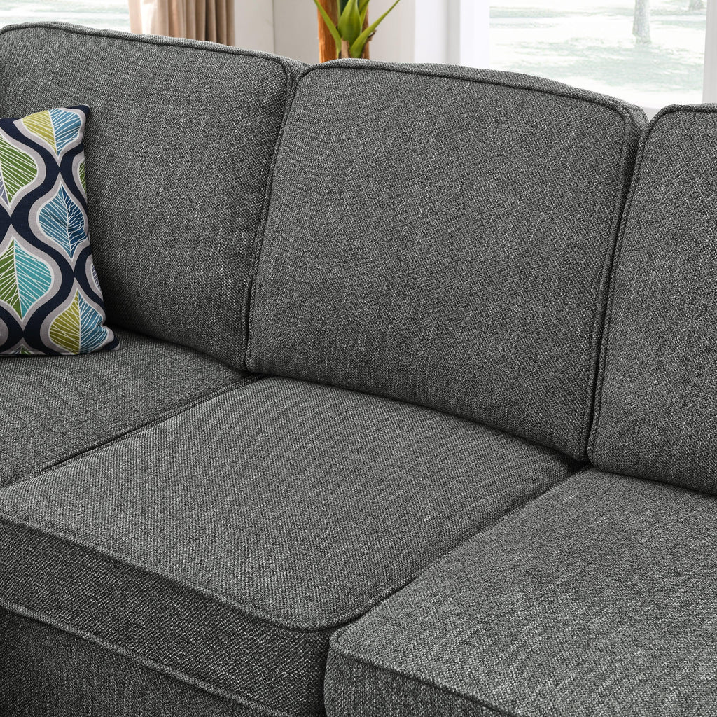 WIIS' IDEA™ Shelter L-Shaped Sectional Sofa With Reversible Chaise - Dark Grey
