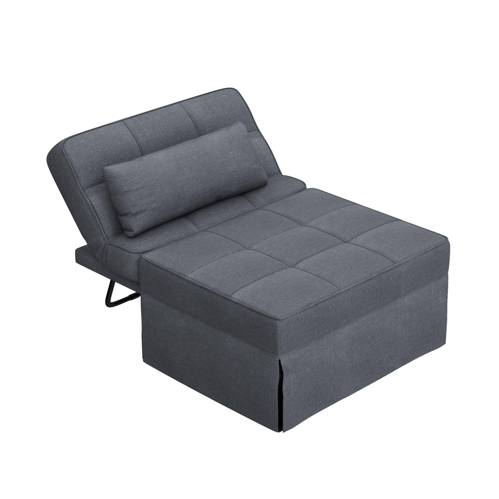 Upholstery Fabric Recliner Bed Ottoman - Dark Grey