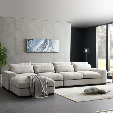 light brown fabric sectional sofa