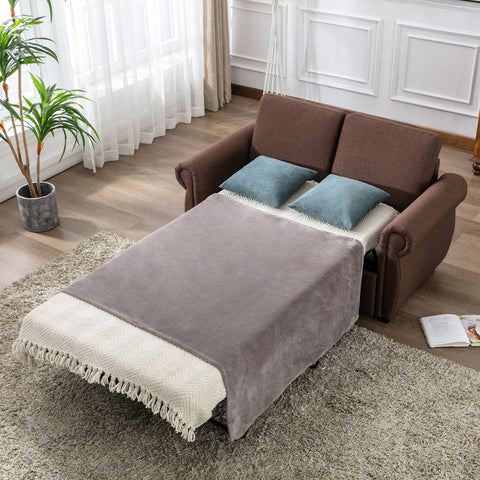 Pull Out Sleeper Sofa Bed With Twin Size Memory Mattress