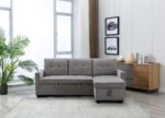 WIIS' IDEA™ Reversible  L-Shape Sectional Storage Sleeper Sofa Bed With Storage