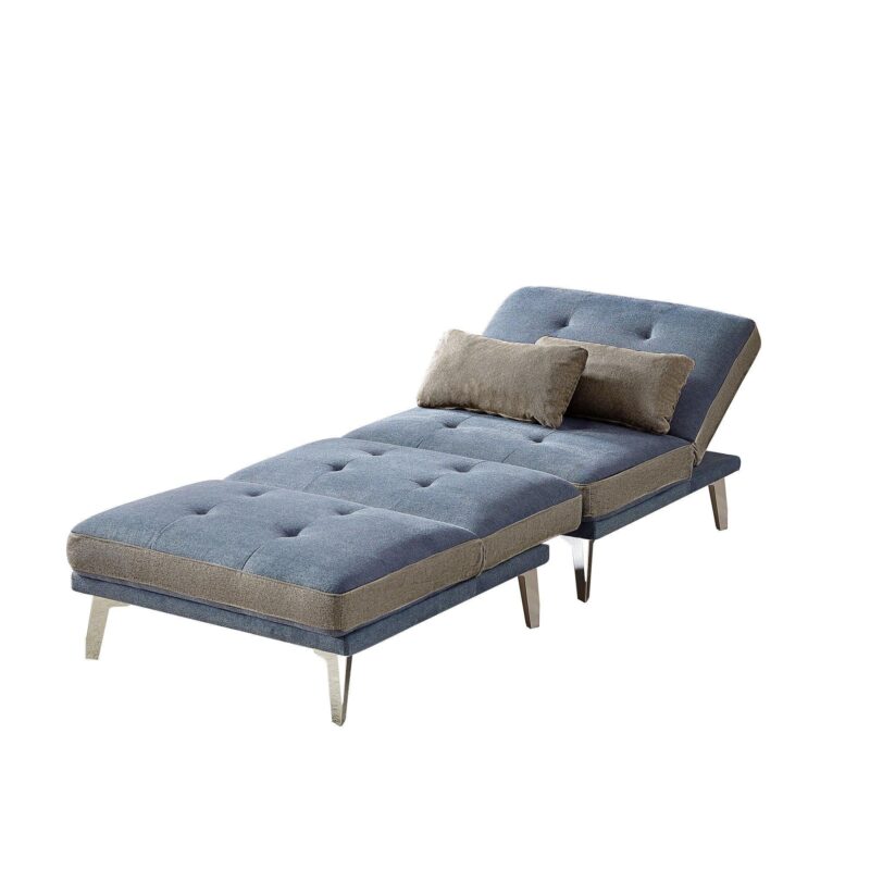 WIIS' IDEA™ 2 PCS Modular Sectional Convertible Sofa Bed - Blue