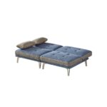 WIIS' IDEA™ 2 PCS Modular Sectional Convertible Sofa Bed - Blue