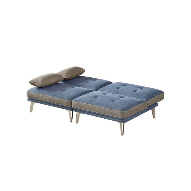 WIIS' IDEA™ 2 PCS Modular Sectional Convertible Sofa Bed - Blue