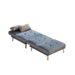 WIIS' IDEA™ 2 PCS Modular Sectional Convertible Sofa Bed - Blue