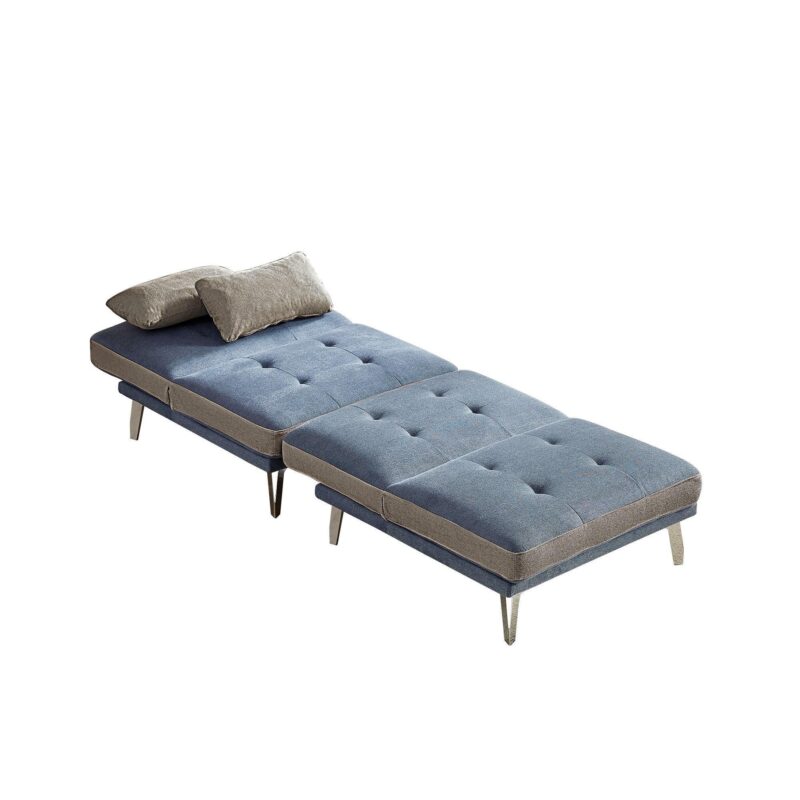 WIIS' IDEA™ 2 PCS Modular Sectional Convertible Sofa Bed - Blue