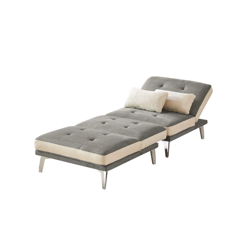 WIIS' IDEA™ 2 PCS Modular Sectional Convertible Sofa Bed - Light Brown